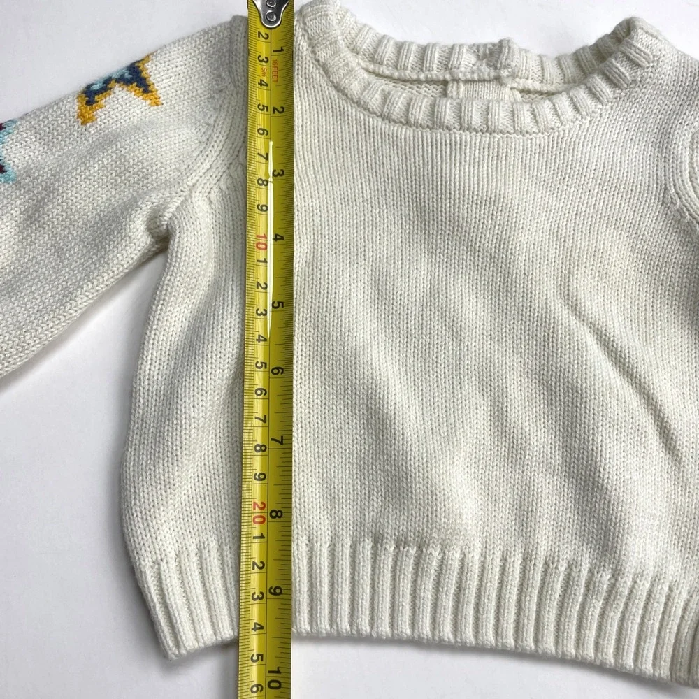 Gymboree Knit‎ Sweater Baby 0-3 Months Infant Ivory Star Knit Adorable NEW